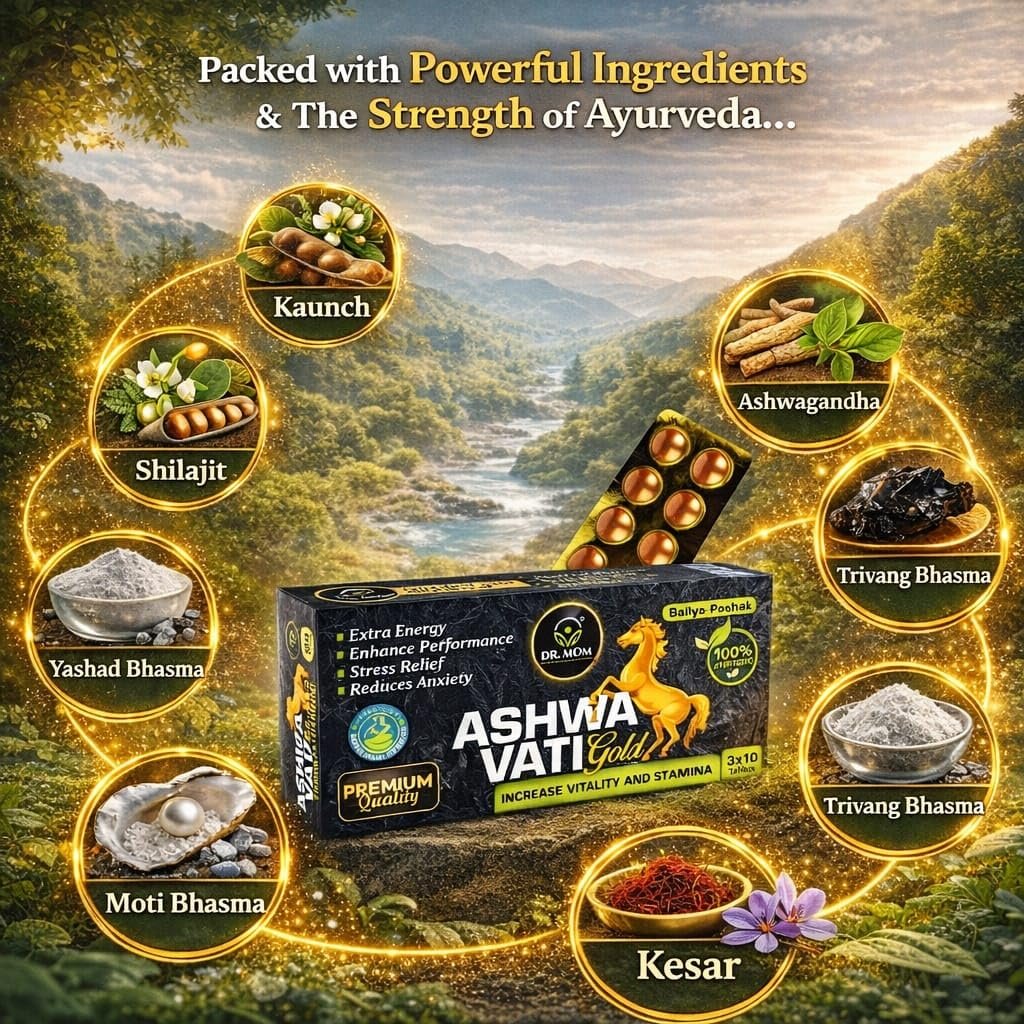 Ashwa Vati Gold Tablets For Men - Extra Energy 3x10Tabs image 3