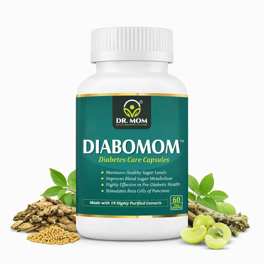 Diabomom Ayurvedic Capsules for Diabetes Management – 60 Veg. Capsules | Natural Blood Sugar Support