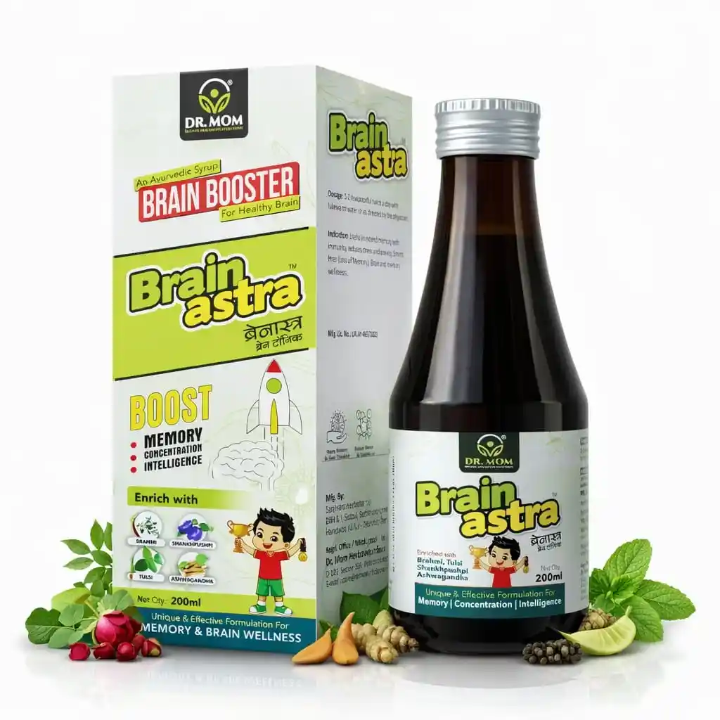 Brain Astra – Ayurvedic Brain Tonic for Memory, Focus & Concentration | Brahmi, Shankhpushpi & Ashwagandha - Ayurvedic Medicine by Dr. Mom Herboveda